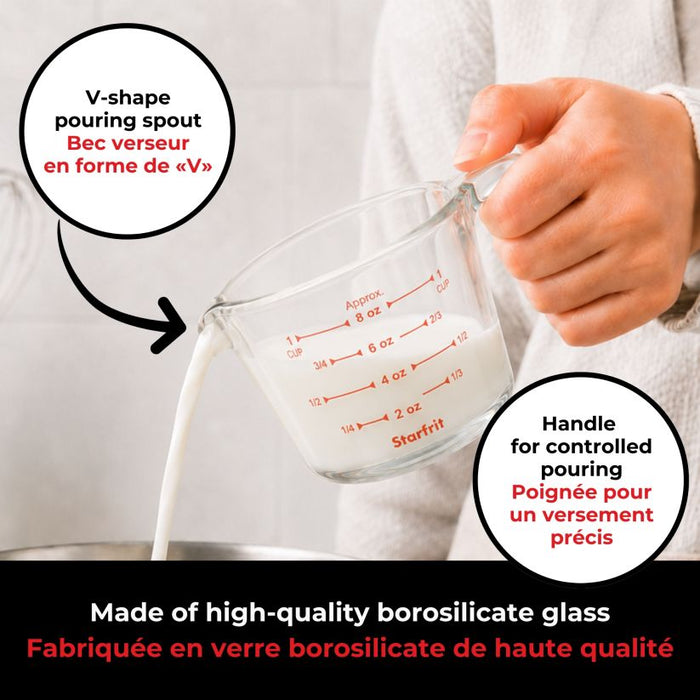 ENS. (3) TASSES À MESURER EN VERRE STARFRIT