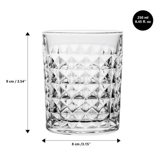ENS. (4) VERRES OLD FASHION 250 ML. DIAMANT ICM