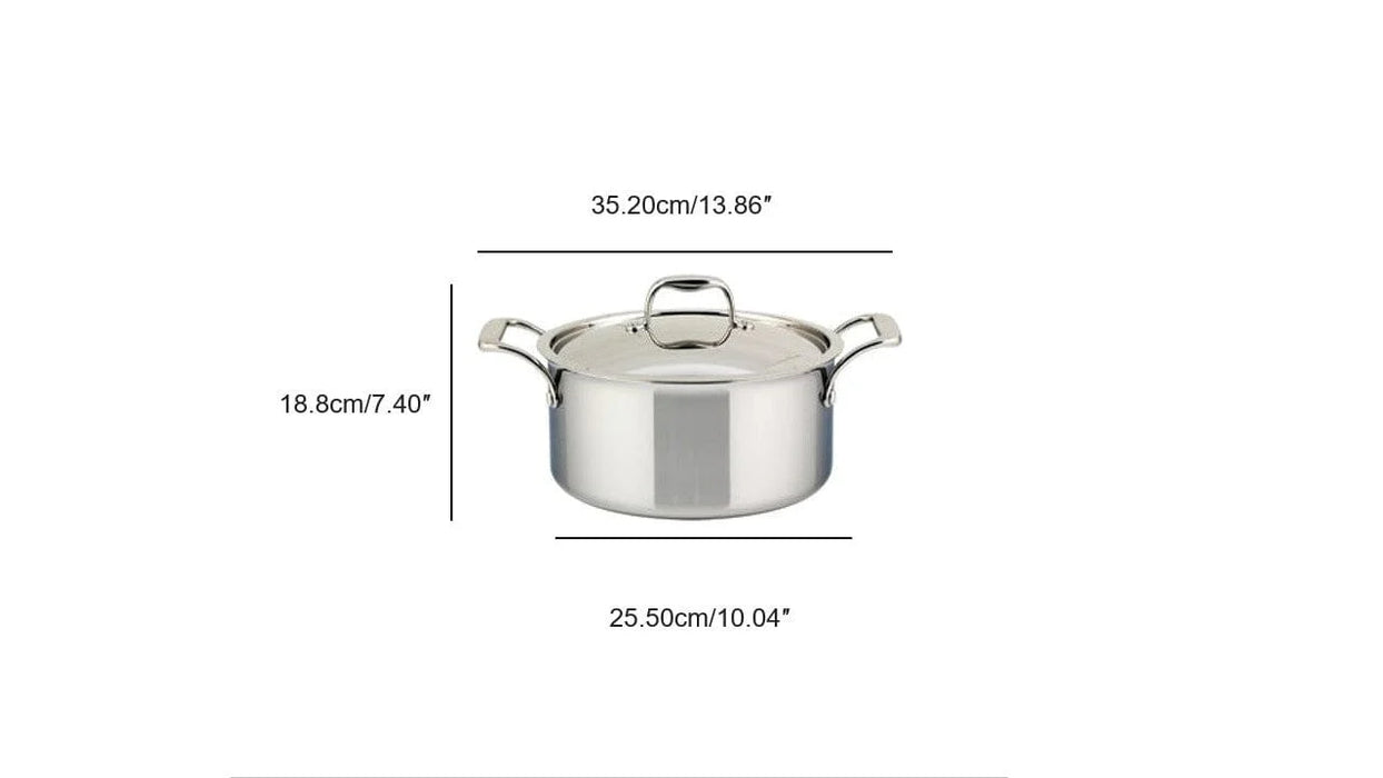 CASSEROLE ACIER INOXYDABLE 3 PLIS, 5 L. & COUVERCLE MEYER