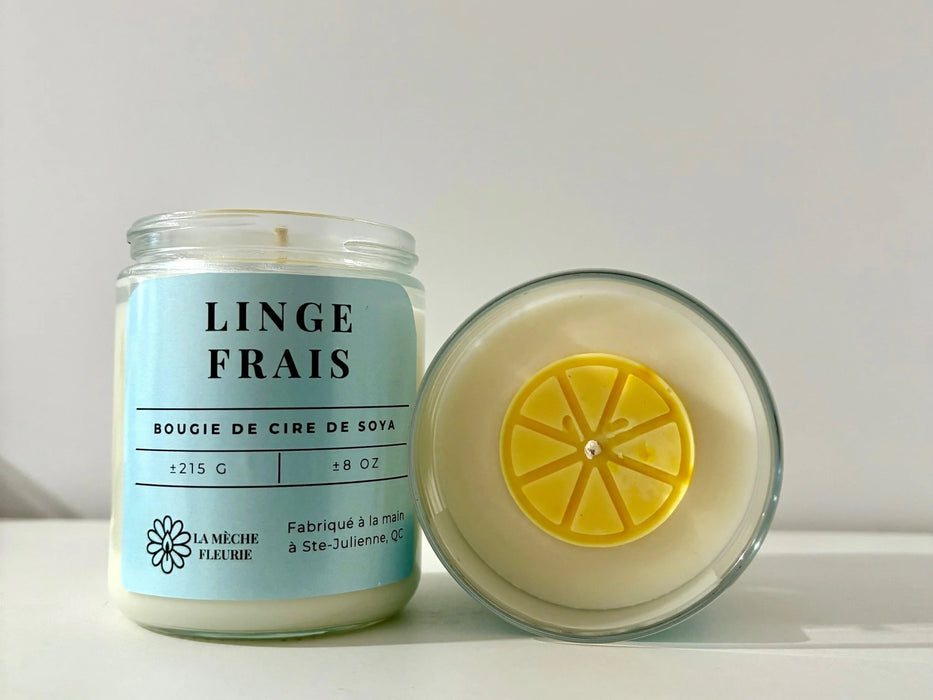 CHANDELLE LINGE FRAIS LA MÈCHE FLEURIE