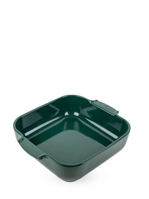 PLAT CÉRAMIQUE CARRÉ 28 CM. VERT FORÊT PEUGEOT