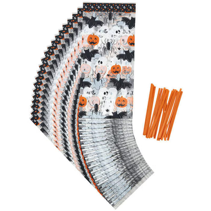 PQT (20) SACS À FRIANDISES CITROUILLE WILTON