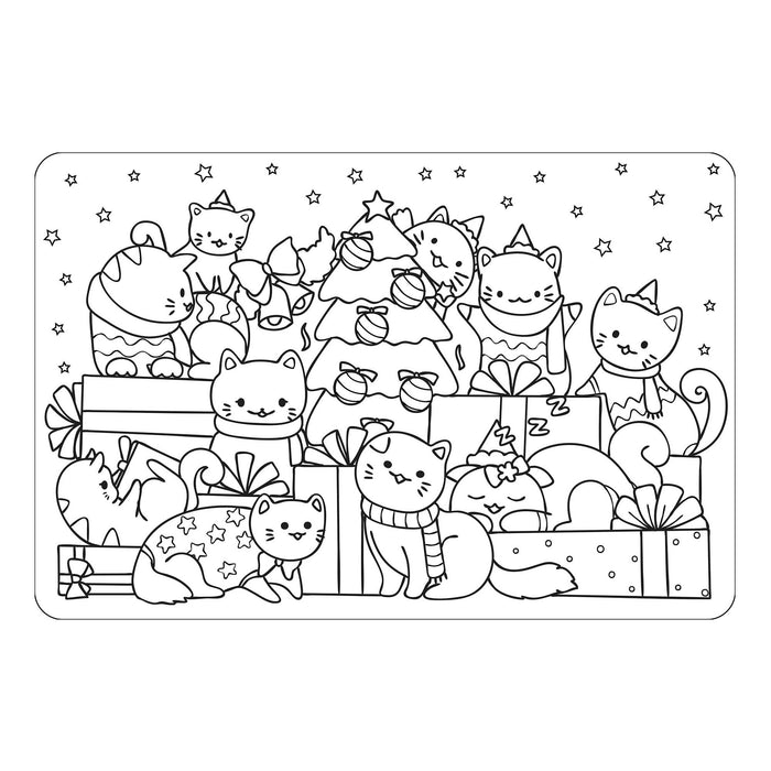 NAPPERON À COLORIER CHATS FESTIFS SAFDIE