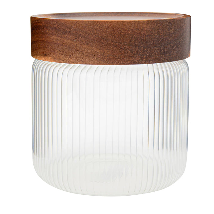 JARRE EN VERRE 525ML. & COUV. EN BOIS SAFDIE