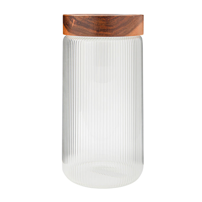 JARRE EN VERRE 1.2L & COUV. EN BOIS SAFDIE