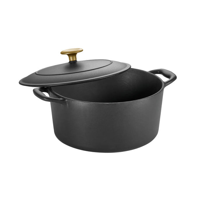 COCOTTE RONDE FONTE ÉMAILLÉE 5.5QT NOIR MAT TRAMONTINA