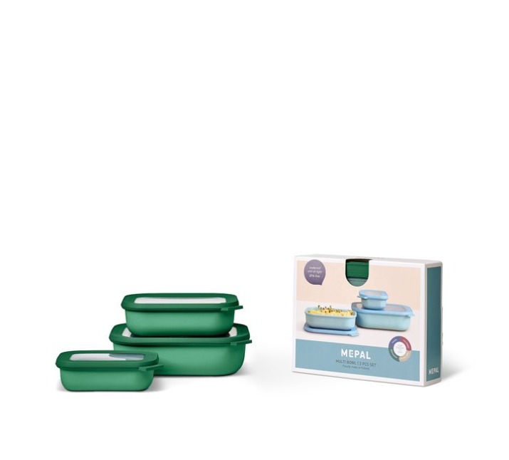 ENS. 3 CONTENANTS RECTANGLES VERTS PORT-STYLE