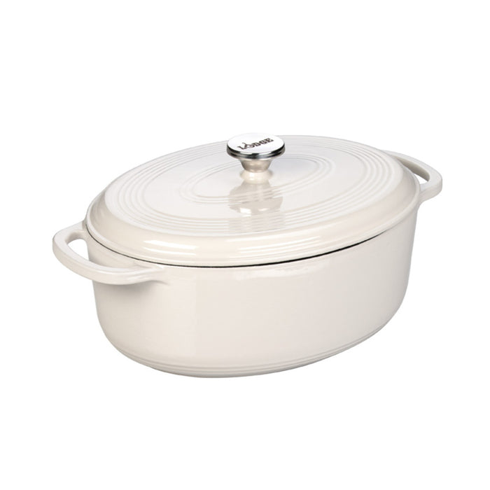 COCOTTE OVALE FONTE ÉMAILLÉE 7QT HUÎTRE LODGE