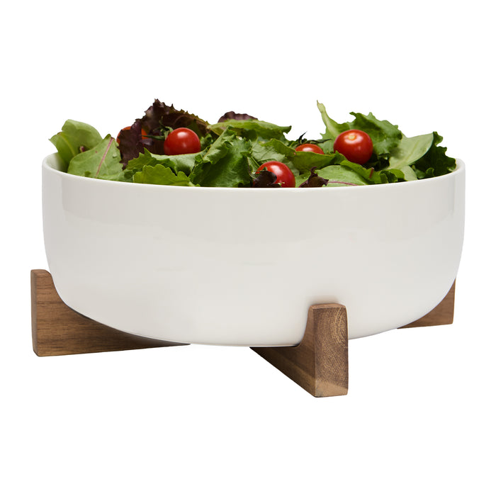 BOL À SALADE 24 CM. SUPPORT ACACIA SAFDIE
