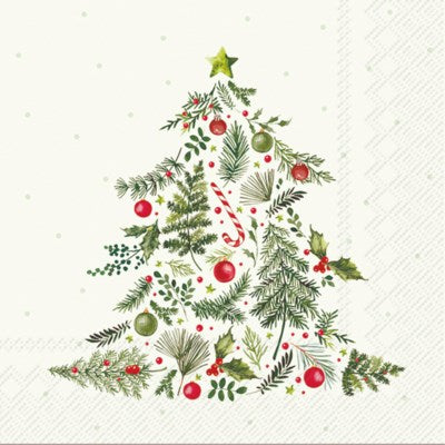 PQT (20) SERVIETTES "ARBRE DE NOËL" CARSIM