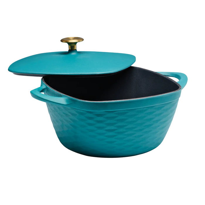 COCOTTE CARRÉE FONTE ÉMAILLÉE 7QT TURQUOISE TRAMONTINA