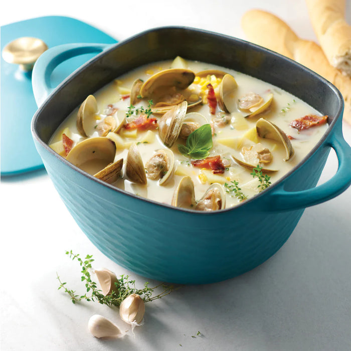 COCOTTE CARRÉE FONTE ÉMAILLÉE 7QT TURQUOISE TRAMONTINA