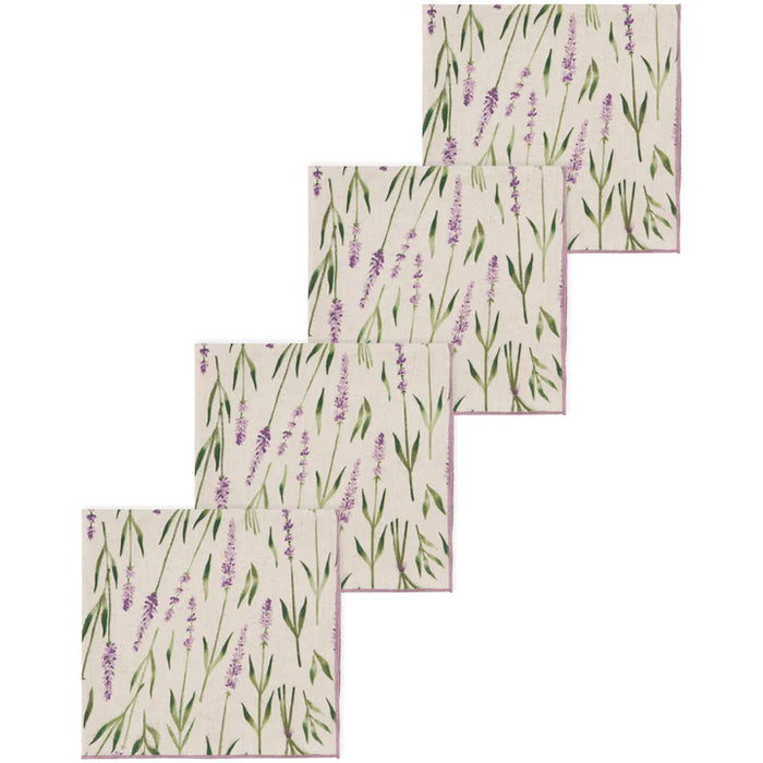 ENS. (4) SERVIETTES DE TABLE LAVANDE DANICA