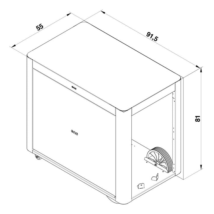 CHARIOT ACHILLE 92 CM. GRIS CARGO & RIDEAU ENO