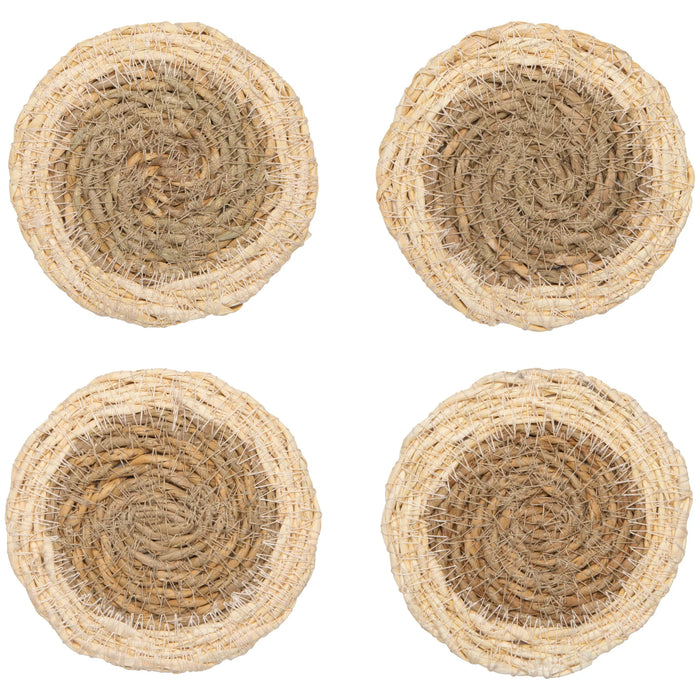 ENS. (4) SOUS-VERRES PAILLE BLANCHE DANICA