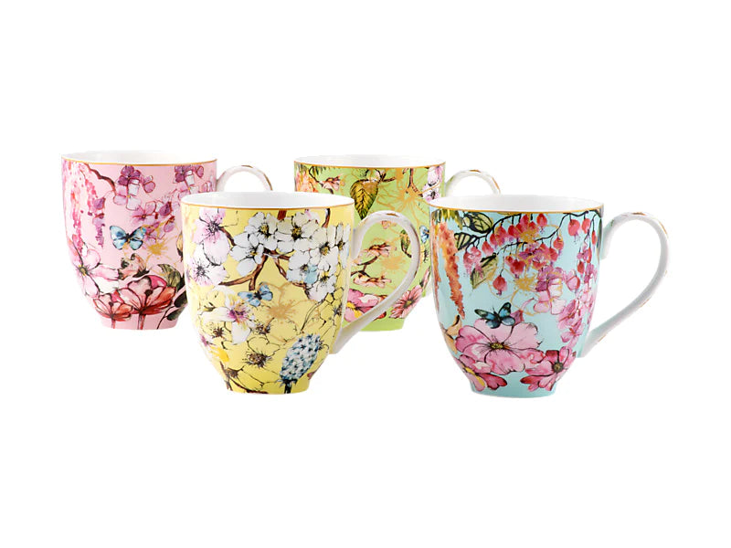 ENS. (4) MUGS FLEURIS 380 ML. MAXWELL WILLIAMS