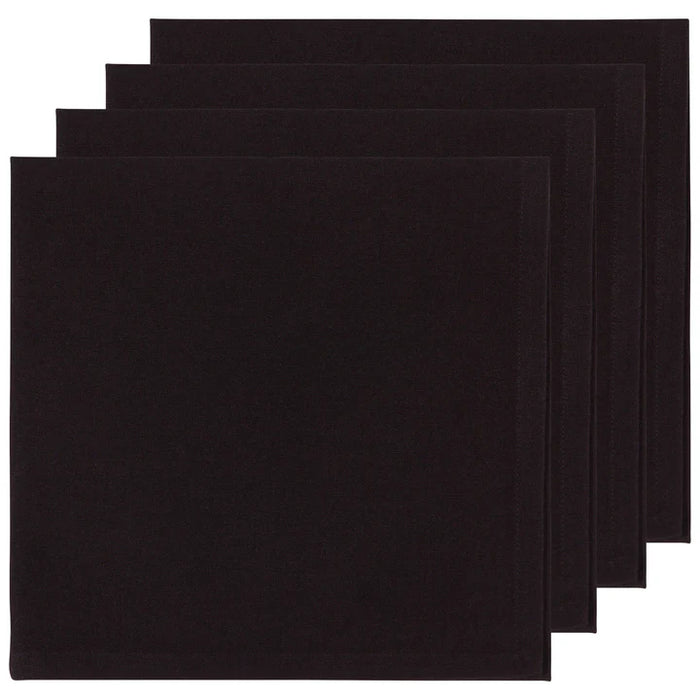 ENS. (4) SERVIETTES DE TABLE NOIRES DANICA