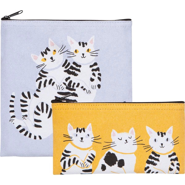 ENS. (2) POCHETTES "CHATS" DANICA